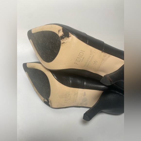 Fendi Black Pointed-Toe Sock Ankle Booties - Picture 4 of 12